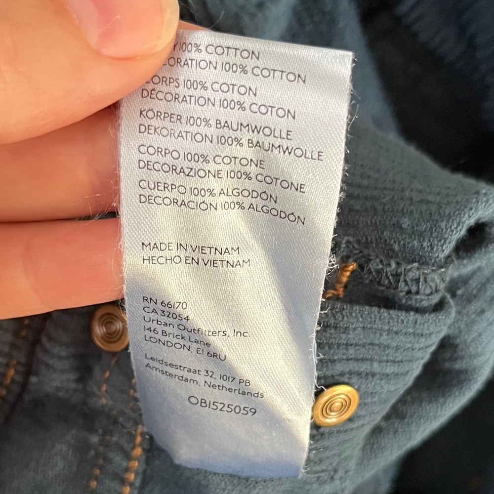 Urban Outfitters Blue Patchwork Corduroy Overalls Women's Small - Picture 8 of 8